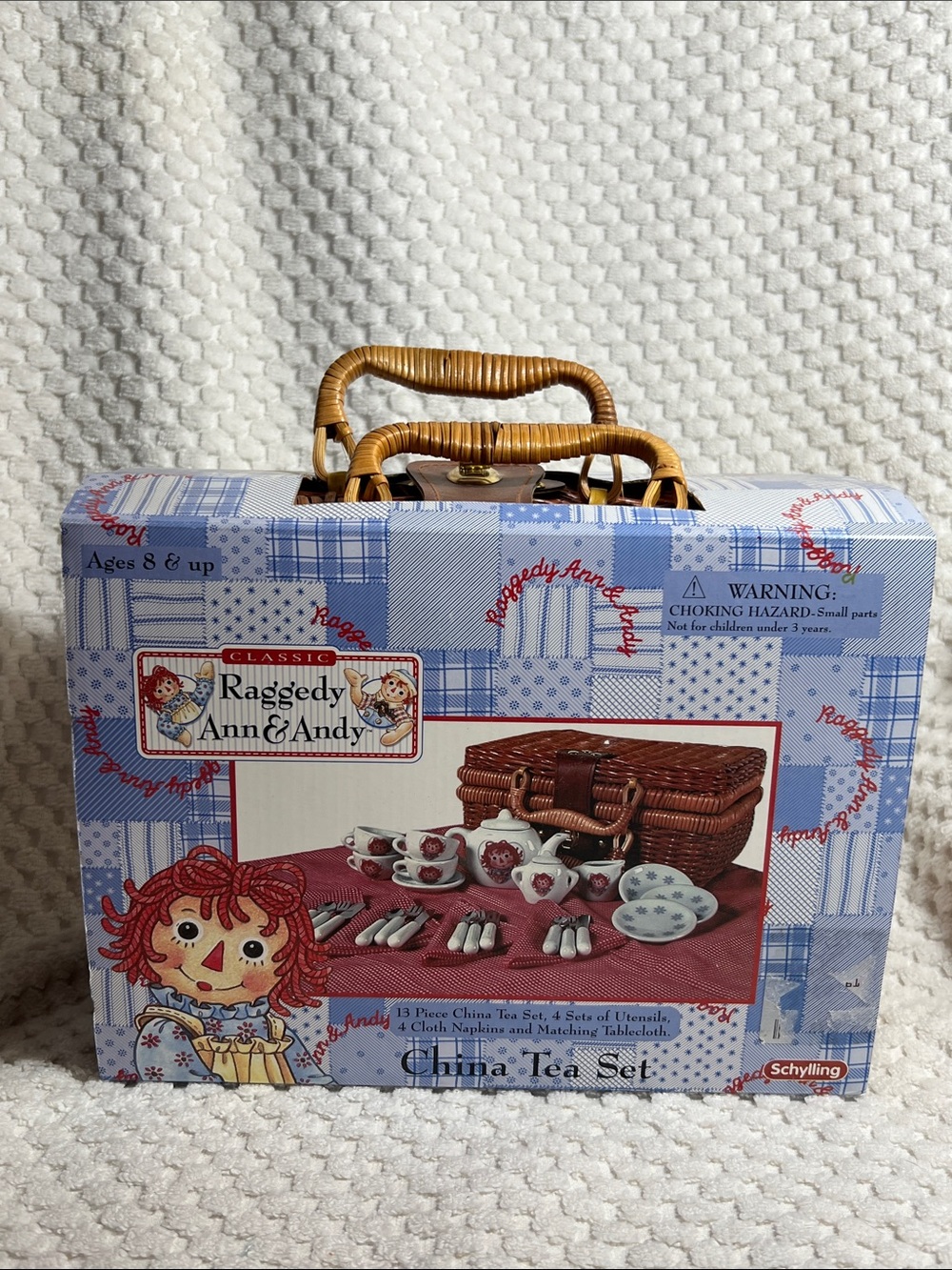 Raggedy Ann & Andy Kids China Tea Set w/Carry Case
